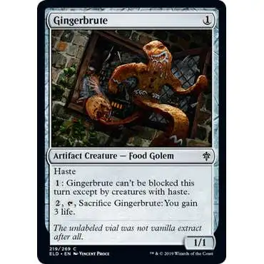 MtG Trading Card Game Throne of Eldraine Common Foil Gingerbrute #219