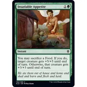MtG Trading Card Game Throne of Eldraine Common Insatiable Appetite #162