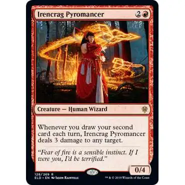 MtG Trading Card Game Throne of Eldraine Rare Irencrag Pyromancer #128