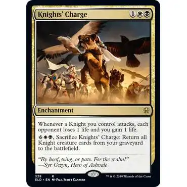MtG Trading Card Game Throne of Eldraine Rare Knights' Charge #328