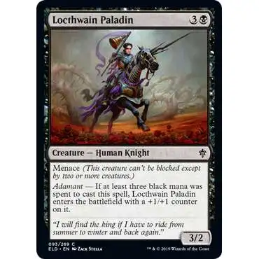 MtG Trading Card Game Throne of Eldraine Common Locthwain Paladin #93