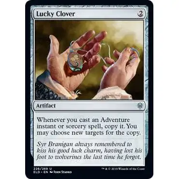 MtG Trading Card Game Throne of Eldraine Uncommon Lucky Clover #226