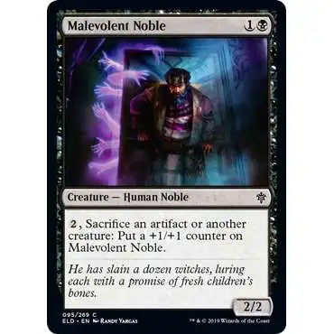 MtG Trading Card Game Throne of Eldraine Common Malevolent Noble #95