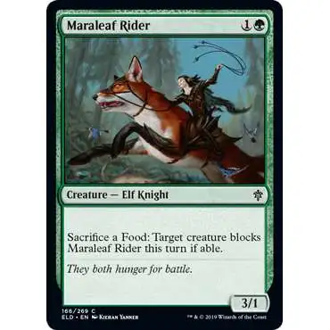 MtG Trading Card Game Throne of Eldraine Common Maraleaf Rider #166