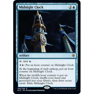 MtG Trading Card Game Throne of Eldraine Rare Foil Midnight Clock #54