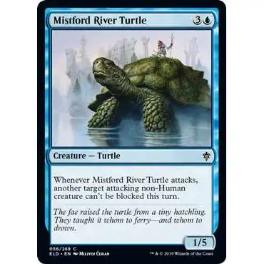 MtG Trading Card Game Throne of Eldraine Common Mistford River Turtle #56