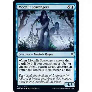 MtG Trading Card Game Throne of Eldraine Common Moonlit Scavengers #57