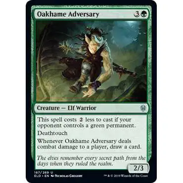 MtG Trading Card Game Throne of Eldraine Uncommon Oakhame Adversary #167