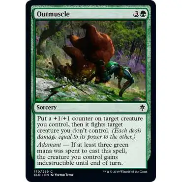 MtG Trading Card Game Throne of Eldraine Common Outmuscle #170