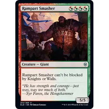 MtG Trading Card Game Throne of Eldraine Uncommon Rampart Smasher #213