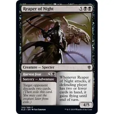 MtG Trading Card Game Throne of Eldraine Common Reaper of Night // Harvest Fear #102