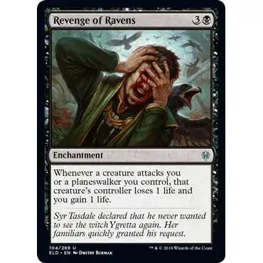 MtG Trading Card Game Throne of Eldraine Uncommon Revenge of Ravens #104