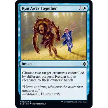 MtG Trading Card Game Throne of Eldraine Common Foil Run Away Together #62