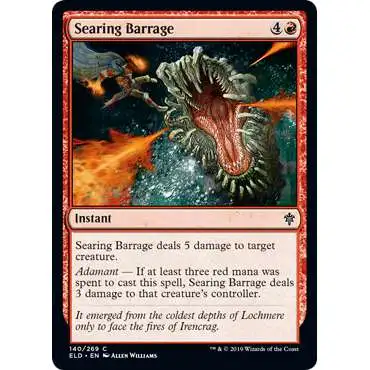 MtG Trading Card Game Throne of Eldraine Common Searing Barrage #140