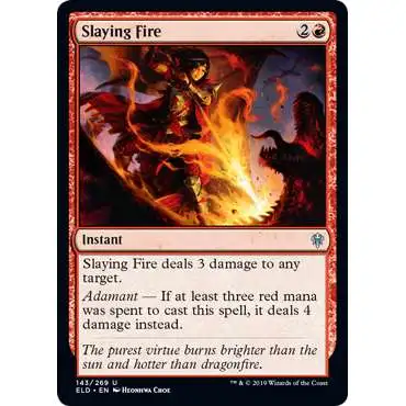 MtG Trading Card Game Throne of Eldraine Uncommon Slaying Fire #143