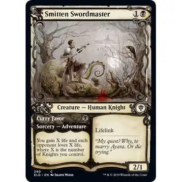 MtG Trading Card Game Throne of Eldraine Common Smitten Swordmaster // Curry Favor #290 [Showcase Foil]