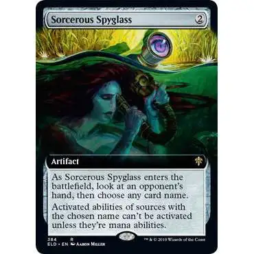 MtG Trading Card Game Throne of Eldraine Rare Sorcerous Spyglass #384 [Extended Art Foil]