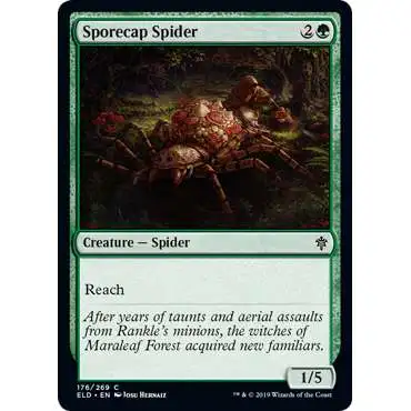 MtG Trading Card Game Throne of Eldraine Common Sporecap Spider #176