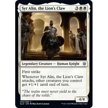 MtG Trading Card Game Throne of Eldraine Uncommon Syr Alin, the Lion's Claw #32