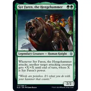 MtG Trading Card Game Throne of Eldraine Uncommon Syr Faren, the Hengehammer #177