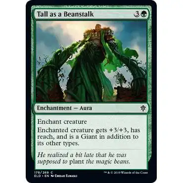 MtG Trading Card Game Throne of Eldraine Common Tall as a Beanstalk #178