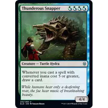 MtG Trading Card Game Throne of Eldraine Uncommon Thunderous Snapper #215