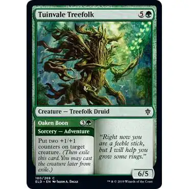 MtG Trading Card Game Throne of Eldraine Common Foil Tuinvale Treefolk // Oaken Boon #180