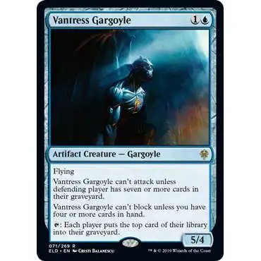 MtG Trading Card Game Throne of Eldraine Rare Vantress Gargoyle #71