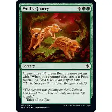 MtG Trading Card Game Throne of Eldraine Common Wolf's Quarry #184