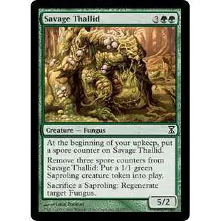 MtG Trading Card Game Time Spiral Common Savage Thallid #213