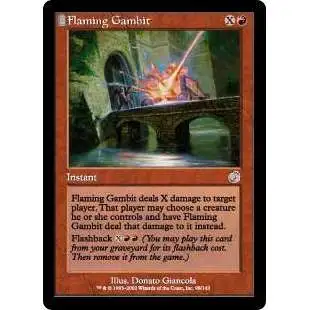 MtG Torment Uncommon Foil Flaming Gambit #98 [Lightly Played]