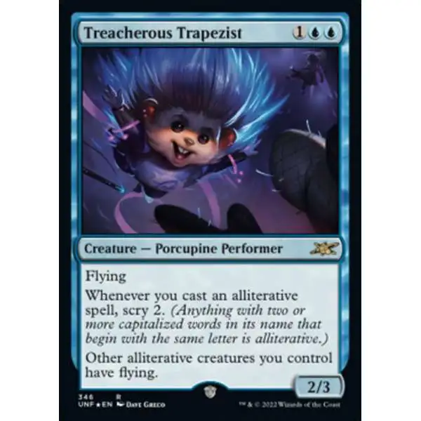 MtG Unfinity Rare Treacherous Trapezist #346 [Galaxy Foils]