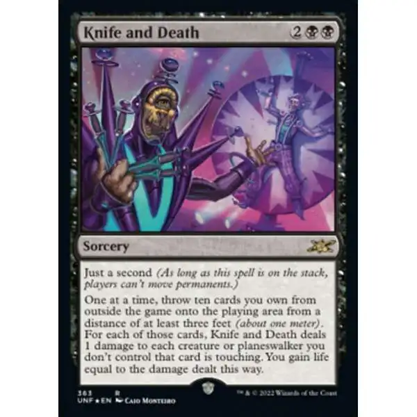 MtG Unfinity Rare Knife and Death #363 [Galaxy Foils]