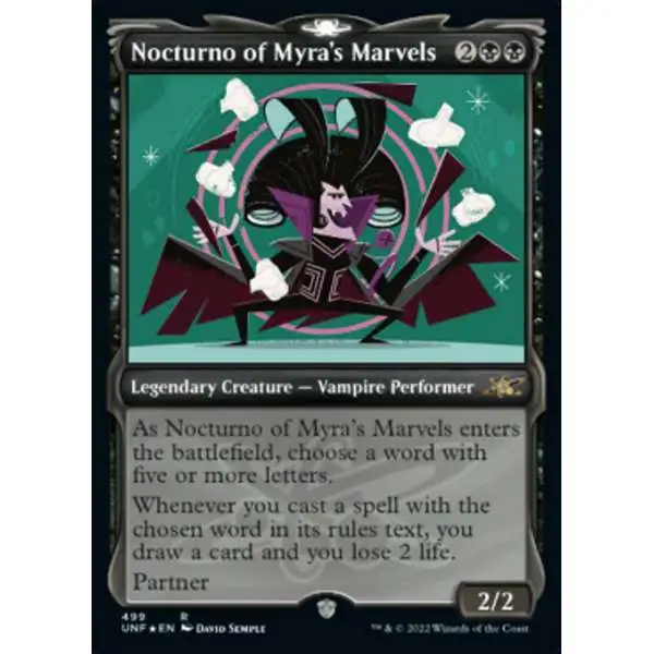 MtG Unfinity Rare Nocturno of Myra's Marvels #499 [Galaxy Foils]