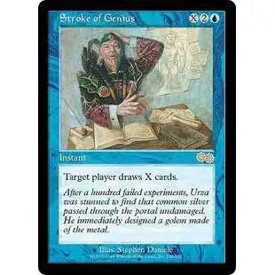 MtG Urza's Saga Rare Stroke of Genius #100 [Signed by Artist]