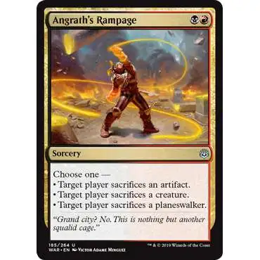 MtG Trading Card Game War of the Spark Uncommon Angrath's Rampage #185