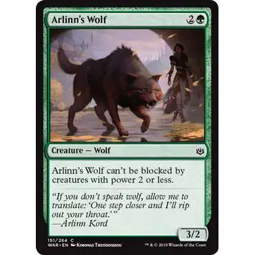 MtG Trading Card Game War of the Spark Common Arlinn's Wolf #151
