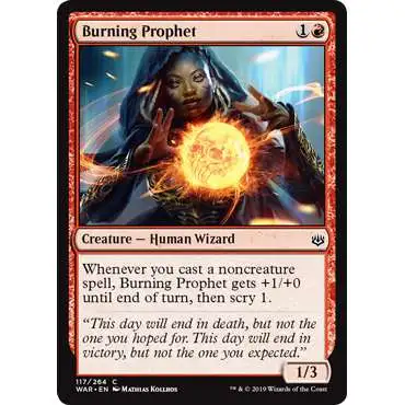 MtG Trading Card Game War of the Spark Common Foil Burning Prophet #117