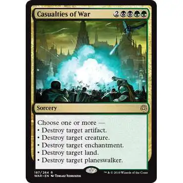 MtG Trading Card Game War of the Spark Rare Foil Casualties of War #187