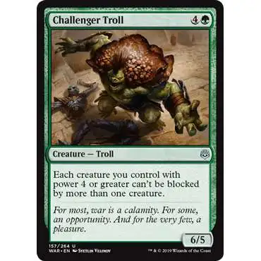MtG Trading Card Game War of the Spark Uncommon Challenger Troll #157