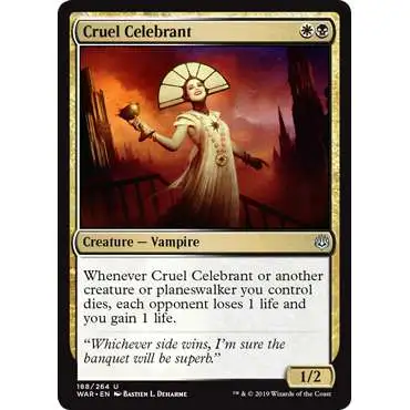 MtG Trading Card Game War of the Spark Uncommon Cruel Celebrant #188