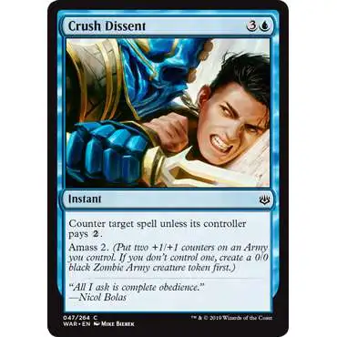 MtG Trading Card Game War of the Spark Common Crush Dissent #47
