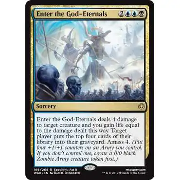 MtG Trading Card Game War of the Spark Rare Enter the God-Eternals #196
