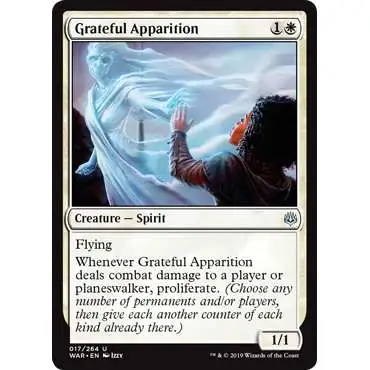 MtG Trading Card Game War of the Spark Uncommon Grateful Apparition #17