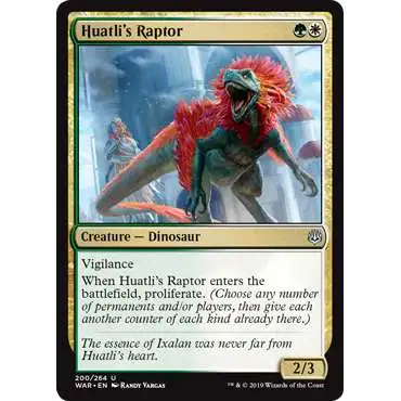 MtG Trading Card Game War of the Spark Uncommon Huatli's Raptor #200