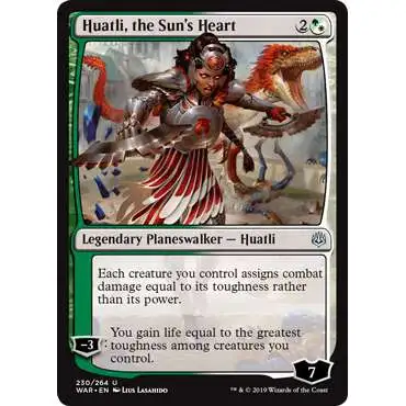 MtG Trading Card Game War of the Spark Uncommon Huatli, the Sun's Heart #230