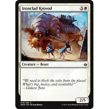 MtG Trading Card Game War of the Spark Common Ironclad Krovod #19