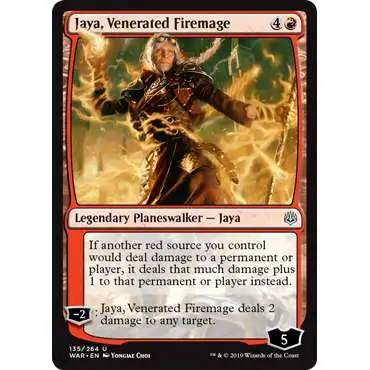 MtG Trading Card Game War of the Spark Uncommon FOIL Jaya, Venerated Firemage #135