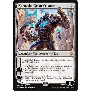 MtG Trading Card Game War of the Spark Rare Karn, the Great Creator #1