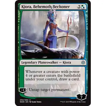 MtG Trading Card Game War of the Spark Uncommon Kiora, Behemoth Beckoner #232